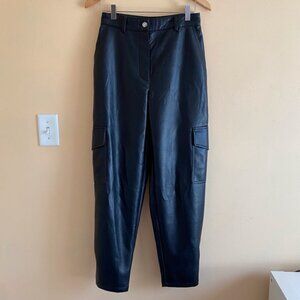 Aritiza Wilfred Modern Cargo Pant Black Woman 4 Vegan Leather Button Fly